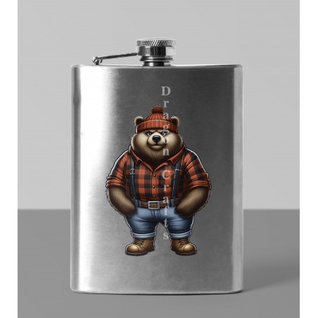 8oz Hip Flask - Lumberjack(4)