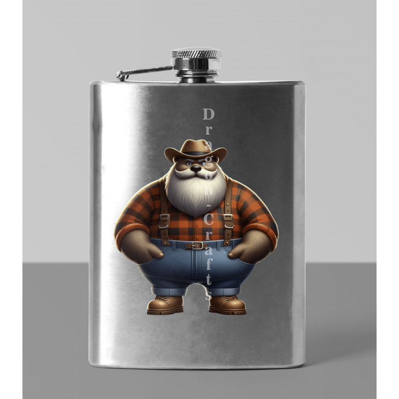 8oz Hip Flask - Lumberjack(9)