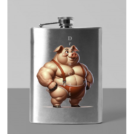 8oz Hip Flask - Pig(3)