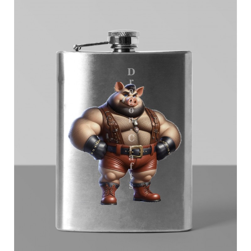 8oz Hip Flask - Pig(5)