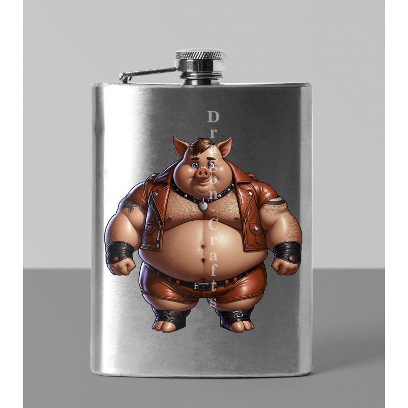 8oz Hip Flask - Pig(8)