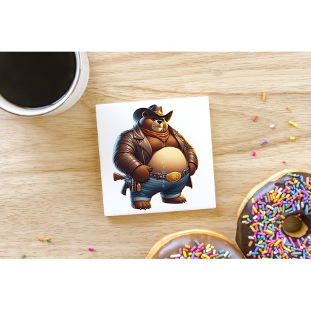 CERAMIC TILE COASTER/ TRIVET - Cowboy (6)