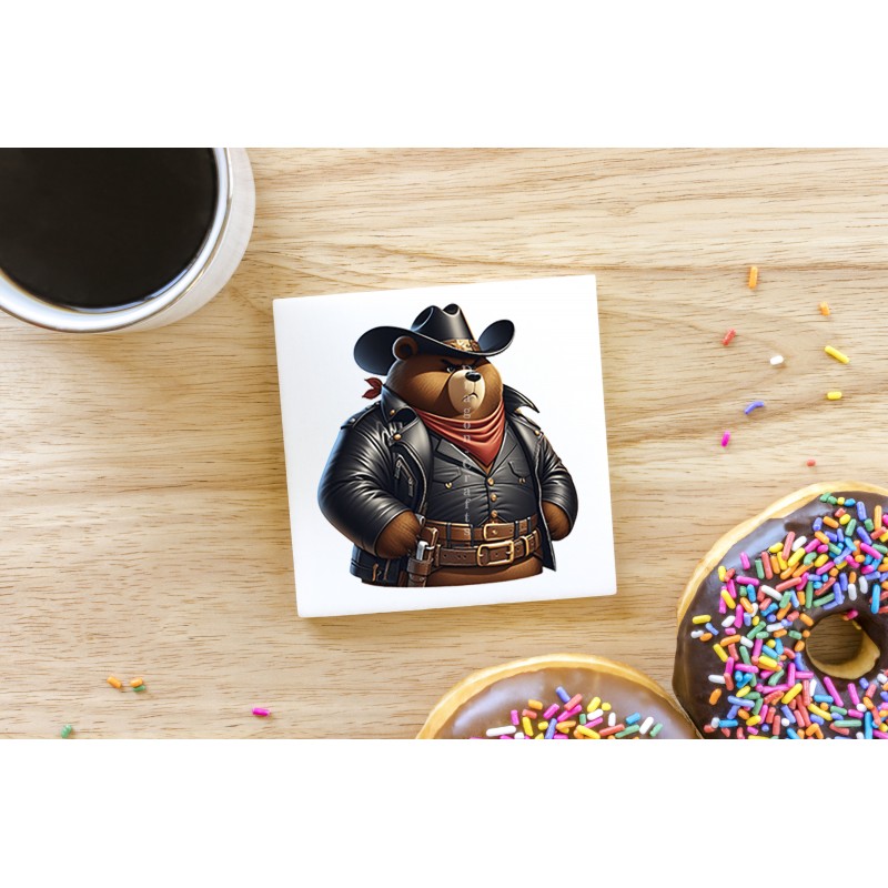 CERAMIC TILE COASTER/ TRIVET - Cowboy (16)