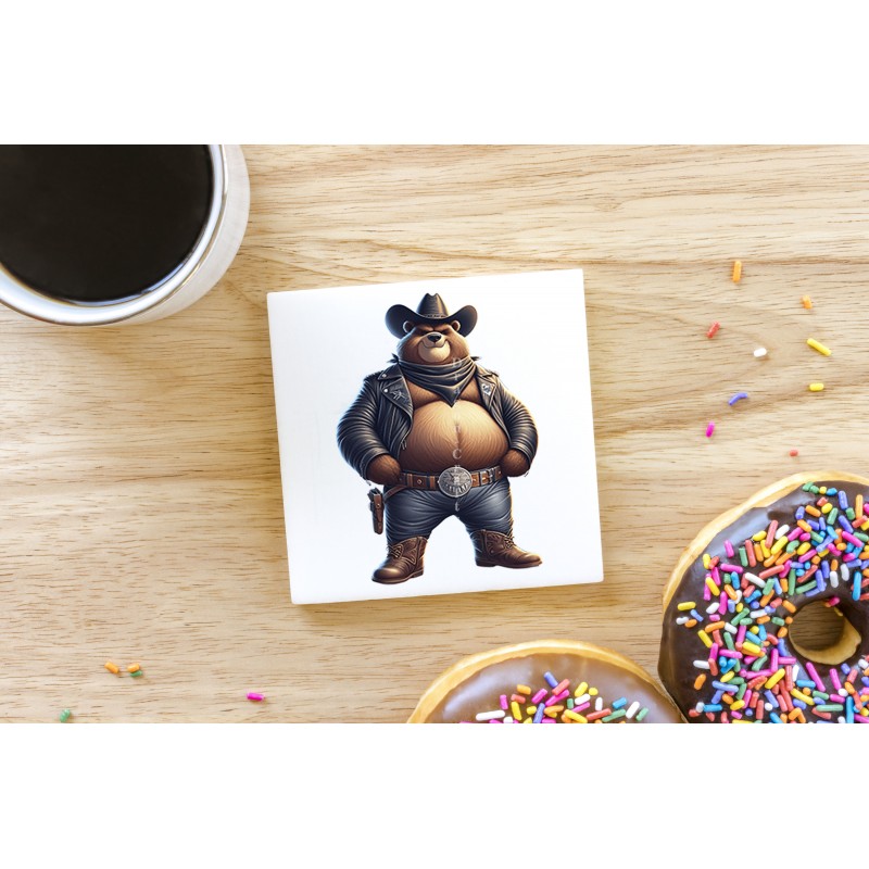 CERAMIC TILE COASTER/ TRIVET - Cowboy (17)