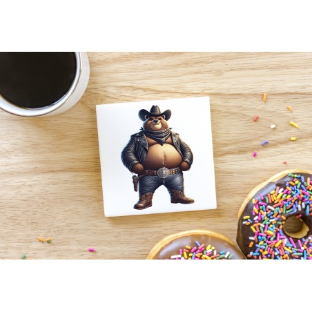 CERAMIC TILE COASTER/ TRIVET - Cowboy (17)