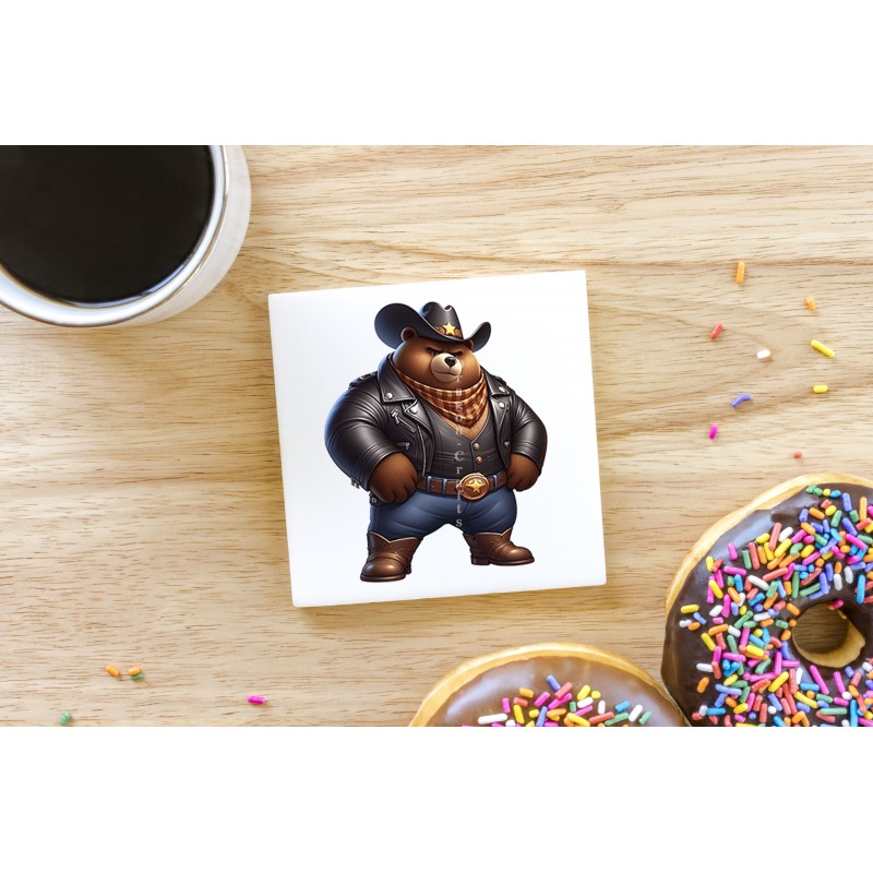 CERAMIC TILE COASTER/ TRIVET - Cowboy (19)