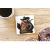 CERAMIC TILE COASTER/ TRIVET - Cowboy (20)