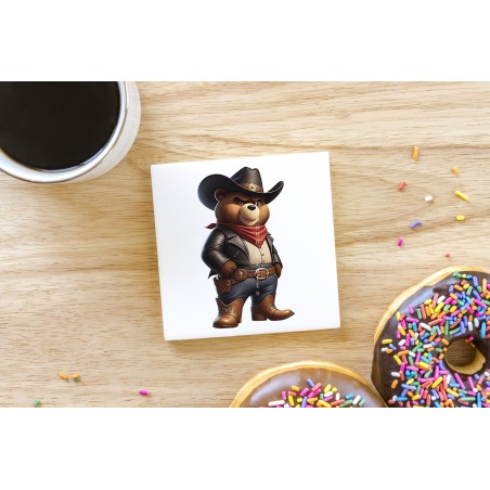 CERAMIC TILE COASTER/ TRIVET - Cowboy (23)