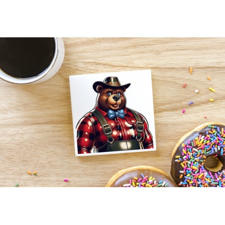 CERAMIC TILE COASTER/ TRIVET - Lumberjack (2)