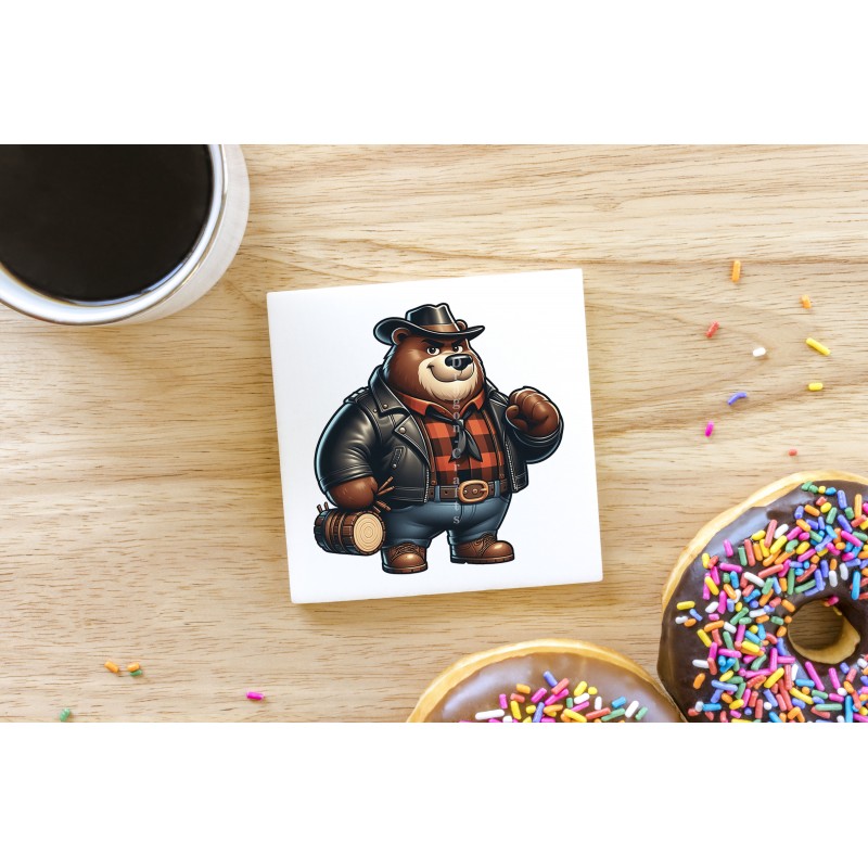 CERAMIC TILE COASTER/ TRIVET - Lumberjack (6)