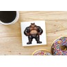 CERAMIC TILE COASTER/ TRIVET - Leather (9)