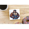 CERAMIC TILE COASTER/ TRIVET - Leather (21)