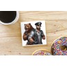CERAMIC TILE COASTER/ TRIVET - Leather (34)