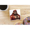 CERAMIC TILE COASTER/ TRIVET - Leather (38)