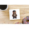 CERAMIC TILE COASTER/ TRIVET - Leather (40)