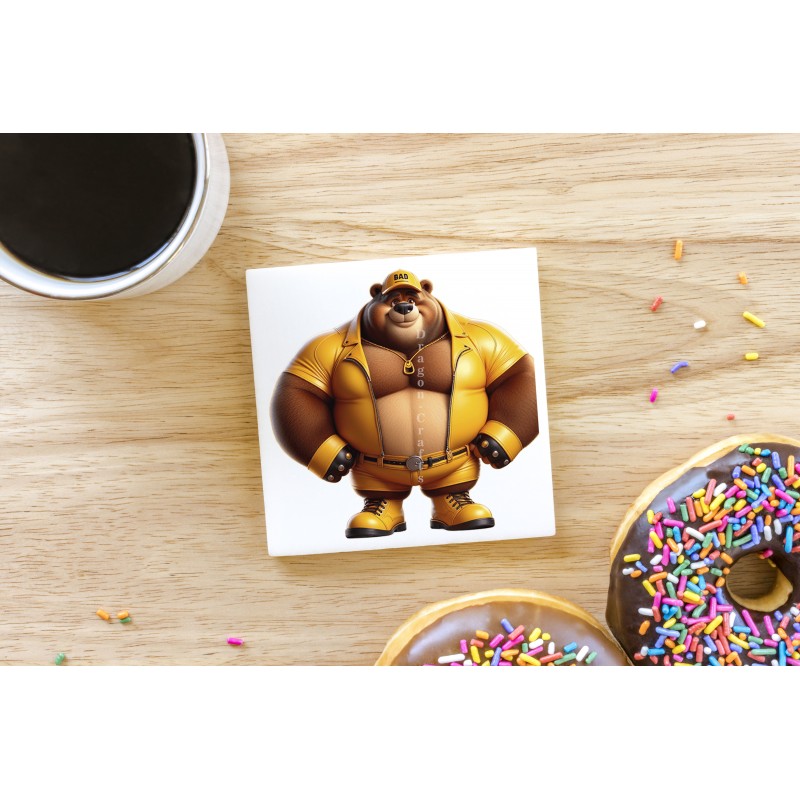 CERAMIC TILE COASTER/ TRIVET - Leather (44)