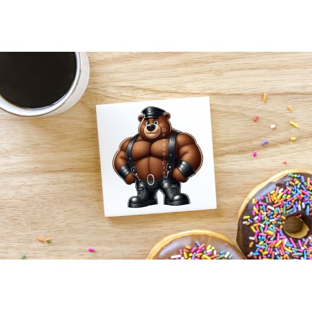 CERAMIC TILE COASTER/ TRIVET - Leather (51)