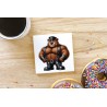 CERAMIC TILE COASTER/ TRIVET - Leather (51)