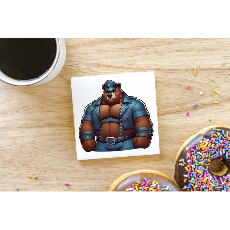 CERAMIC TILE COASTER/ TRIVET - Leather (76)