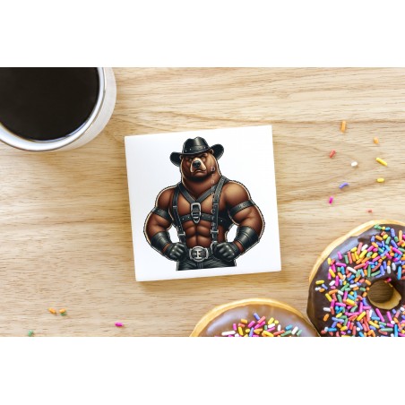 CERAMIC TILE COASTER/ TRIVET - Leather (83)