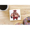 CERAMIC TILE COASTER/ TRIVET - Pig (2)