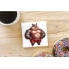 CERAMIC TILE COASTER/ TRIVET - Pig (4)