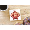 CERAMIC TILE COASTER/ TRIVET - Pig (6)