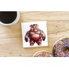 CERAMIC TILE COASTER/ TRIVET - Pig (7)