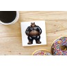 CERAMIC TILE COASTER/ TRIVET - Rubber (6)