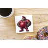 CERAMIC TILE COASTER/ TRIVET - Rubber (18)